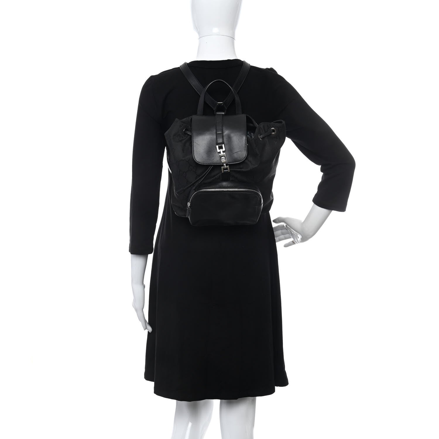 Gucci Nylon Monogram Backpack Black 2 of 15