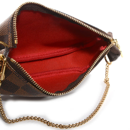 Louis Vuitton Damier Ebene Mini Pochette Accessories Bag 7 of 8