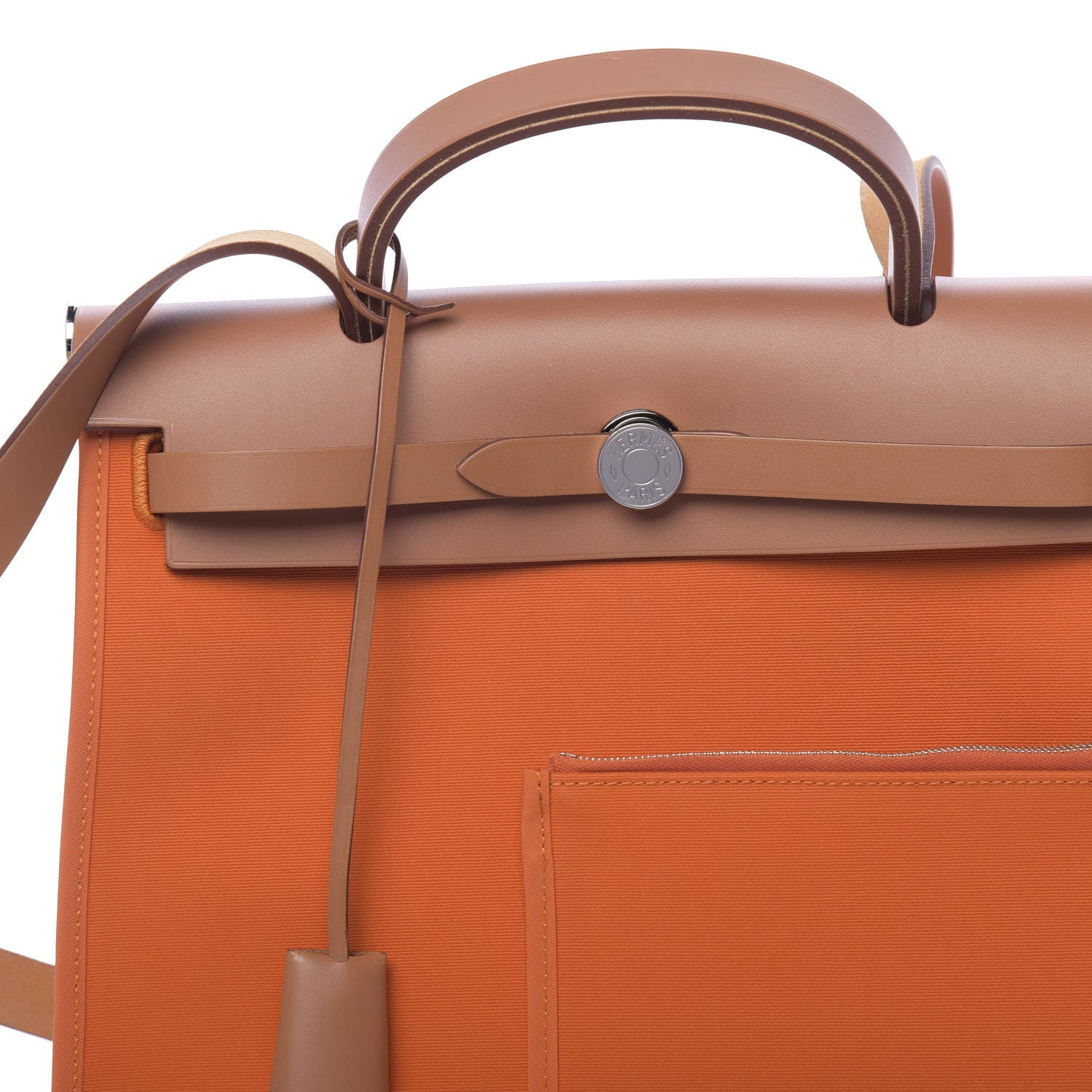 Hermes Vache Hunter Toile Herbag Zip 31 PM Orange 10 of 13