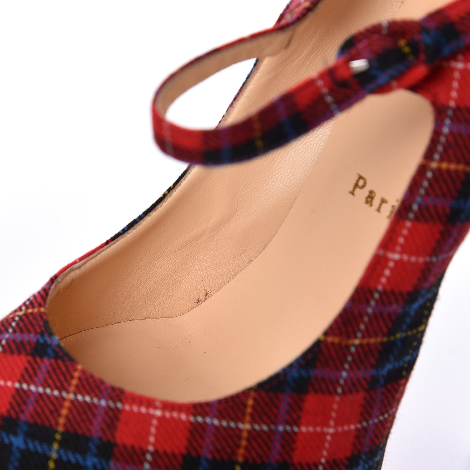 Christian Louboutin Fabric Tartan Print Lady Daf 160 Pumps 39 11 of 12