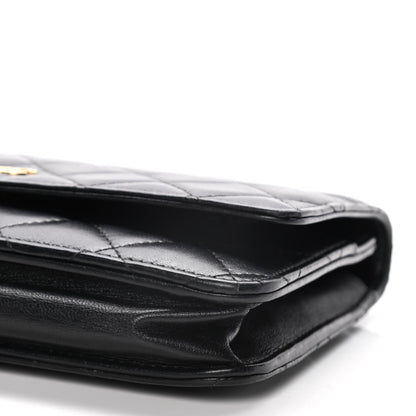 Chanel Lambskin Quilted Wallet On Chain WOC Black 10 of 20