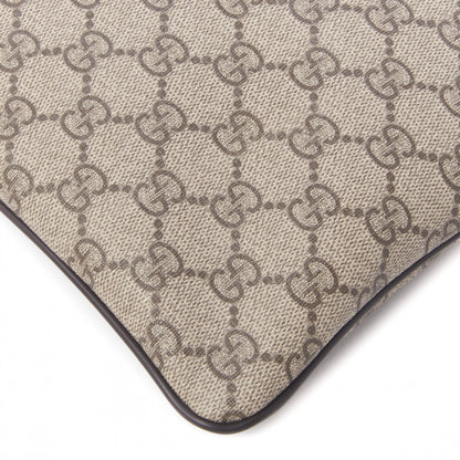 Gucci GG Supreme Monogram Selleria Calfskin Small Flat Side Zip Messenger Bag Beige Ebony Cocoa Dark Chocolate 6 of 9