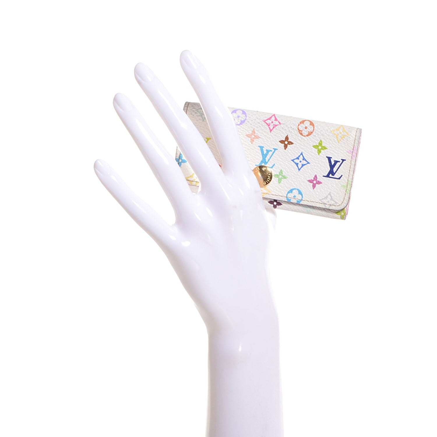 Louis Vuitton Monogram Multicolor Multicles 4 Key Holder White Litchi 2 of 8