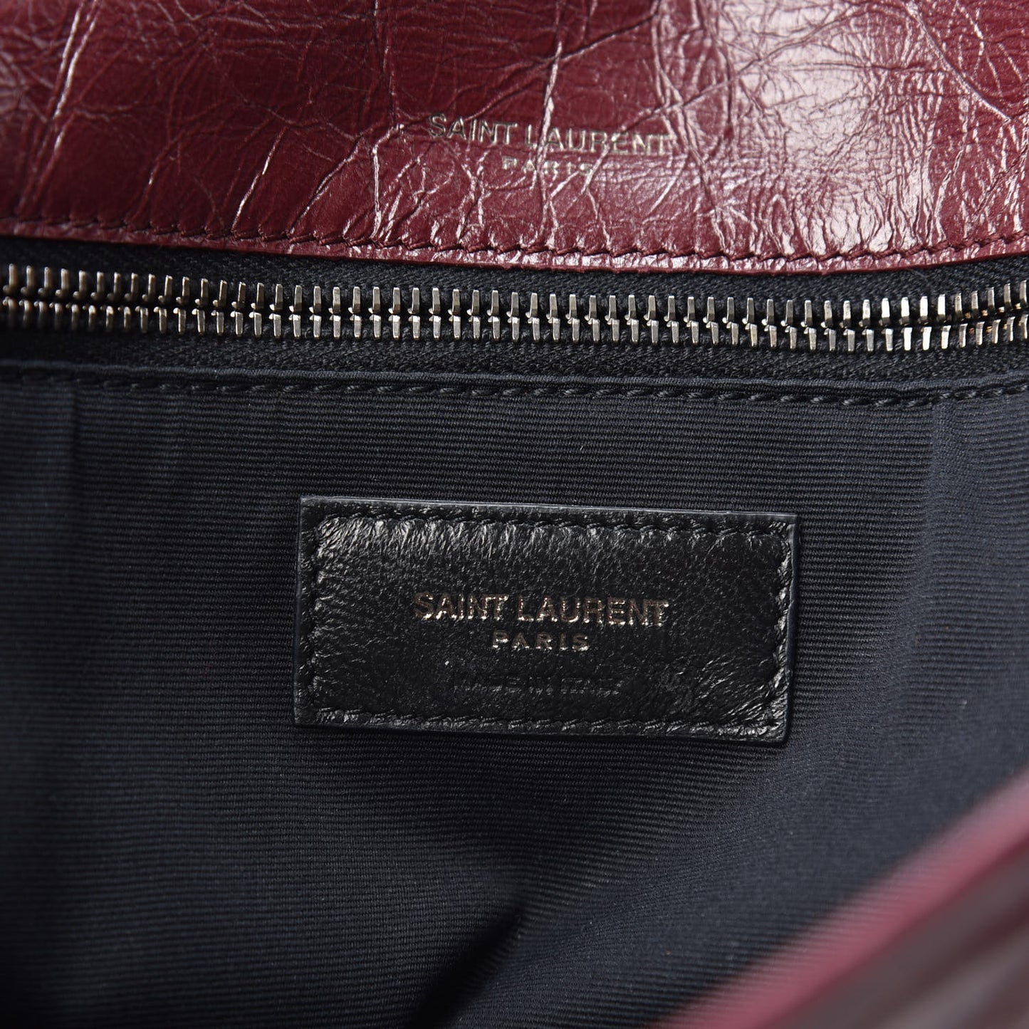 Crinkled Calfskin Matelasse Monogram Medium Niki Chain Satchel Burgundy