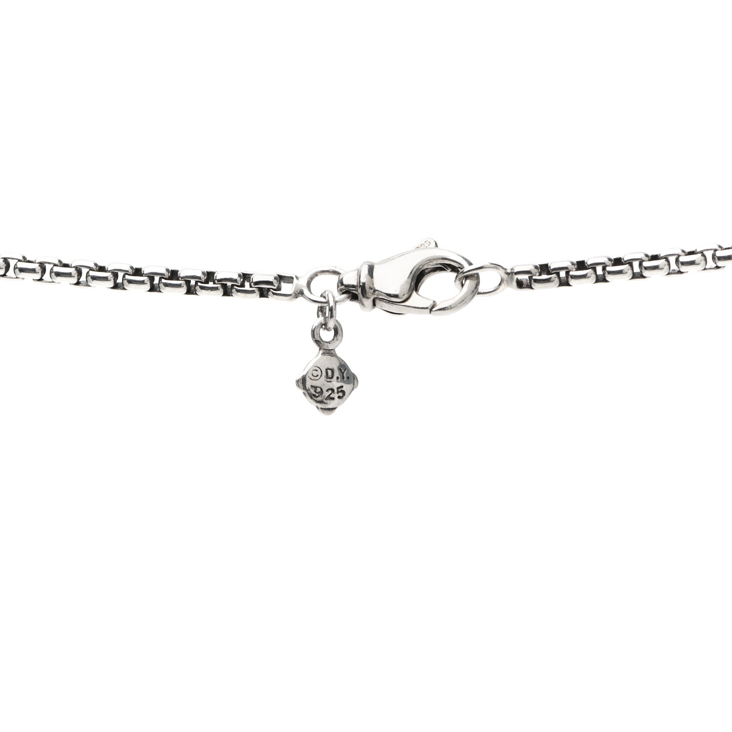 David Yurman Sterling Silver Logo Station Necklace 46" 4 of 4