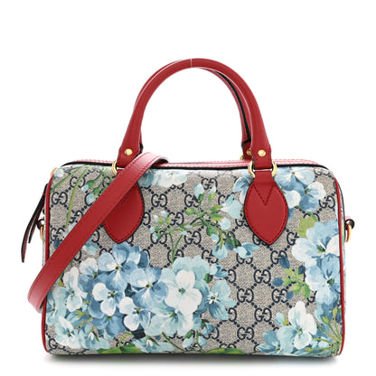 Gucci GG Supreme Monogram Blooms Small Boston Beige Blue Navy Hibiscus Red 1 of 14