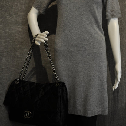 Chanel Satin Quilted XL Flap Black 2 of 2