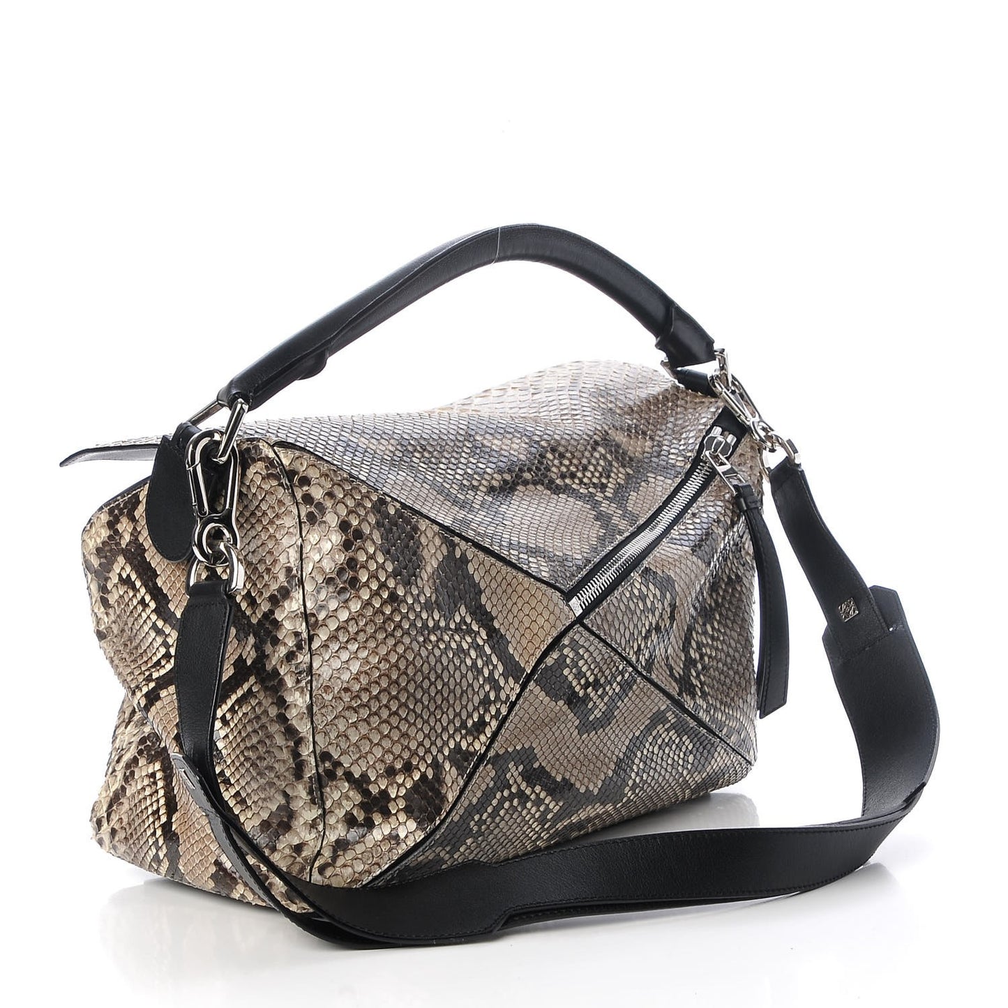 Python Large Puzzle Bag Black
