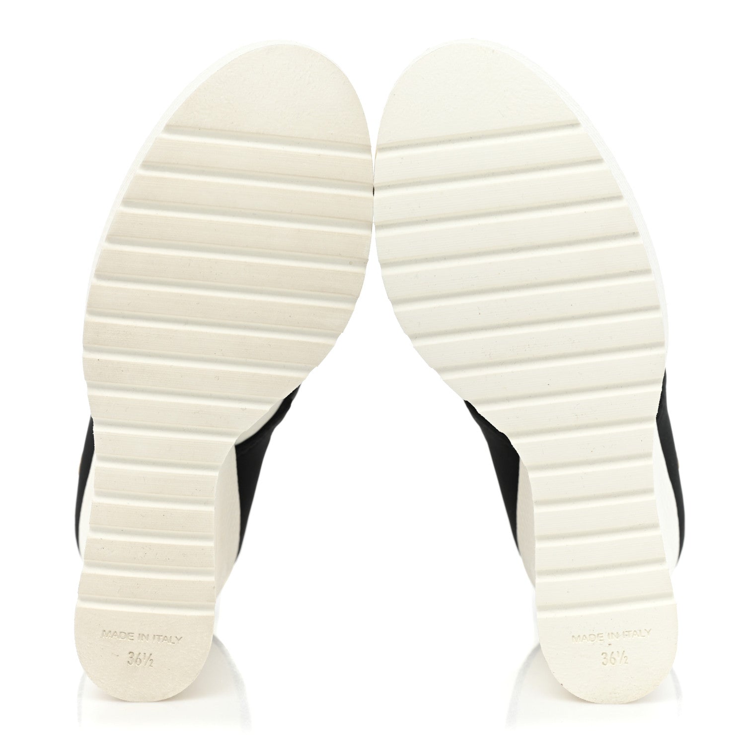 Chanel Patent Calfskin Runway Wedge Short Platform Boots 36.5 Black White Beige 6 of 11