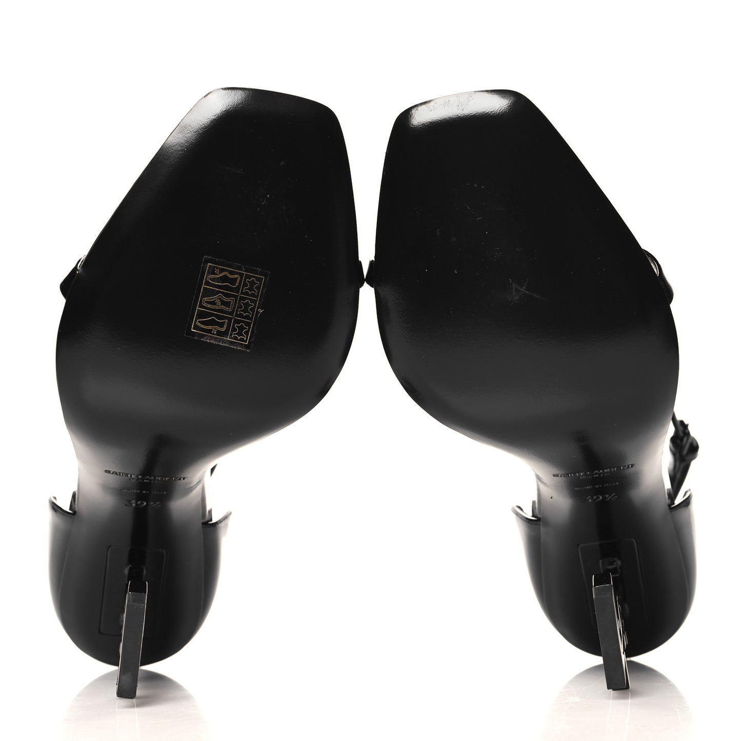 Patent Calfskin Opyum 110 Sandals 39.5 Black