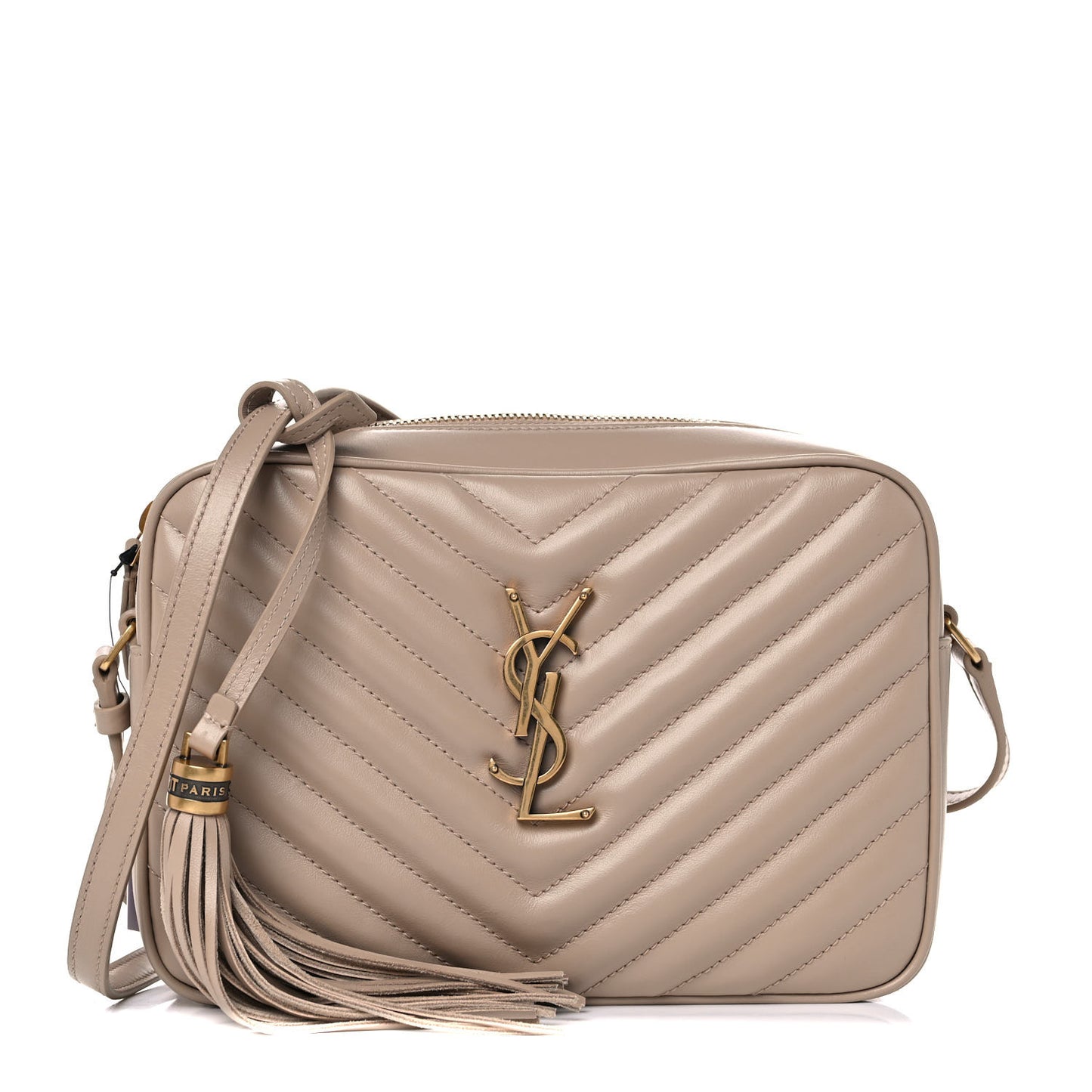 Calfskin Matelasse Monogram Lou Camera Bag Dark Beige