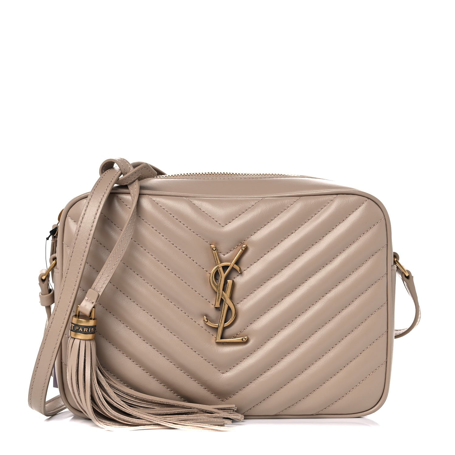Saint Laurent Calfskin Matelasse Monogram Lou Camera Bag Dark Beige 1 of 10