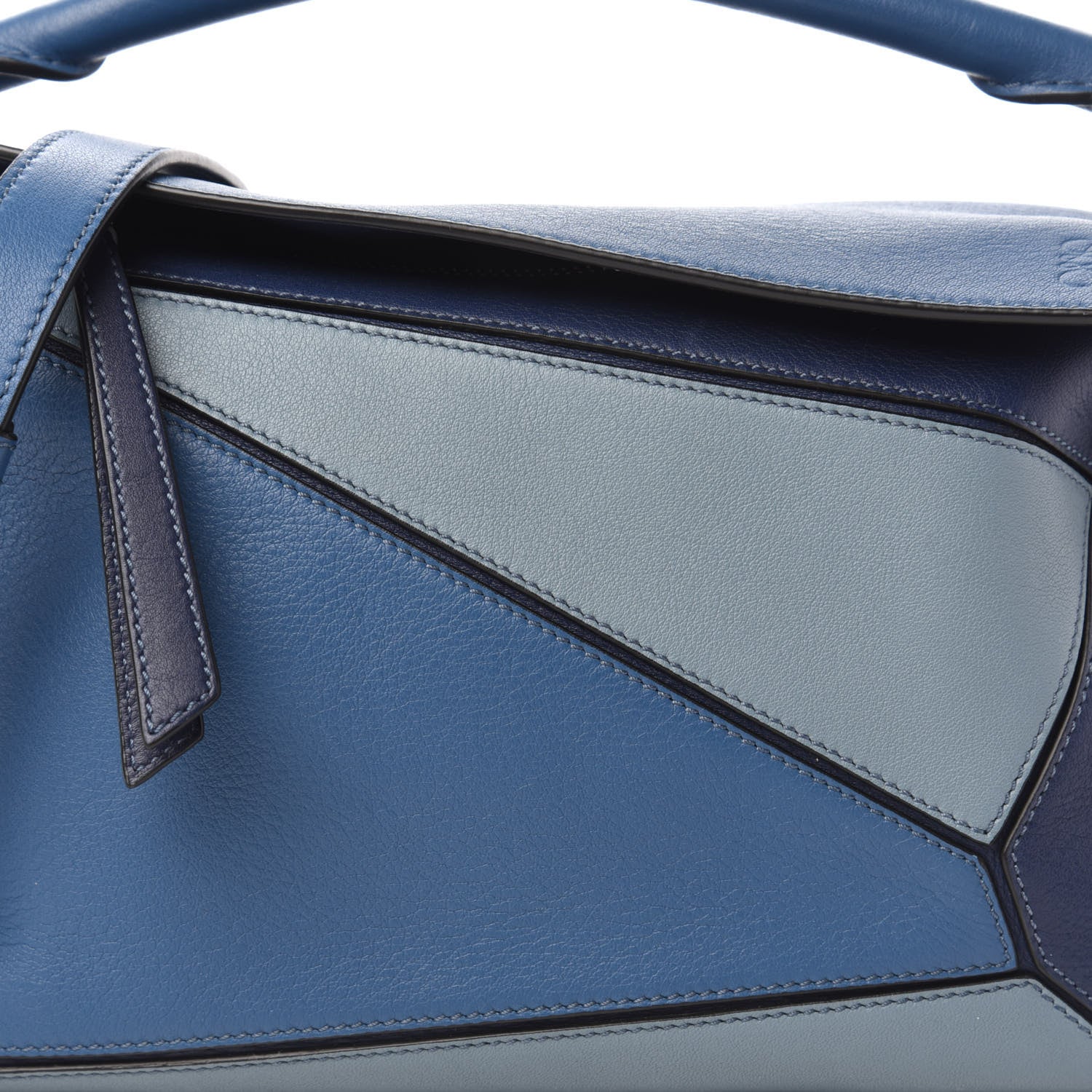 Loewe Calfskin Small Puzzle Bag Marine Stone Steel Blue 9 of 11