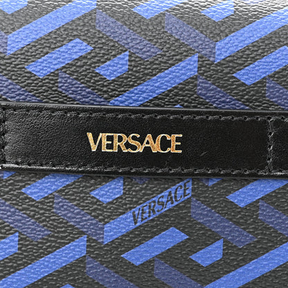 Versace Coated Canvas La Greca Signature Bum Bag Black Blue 7 of 10