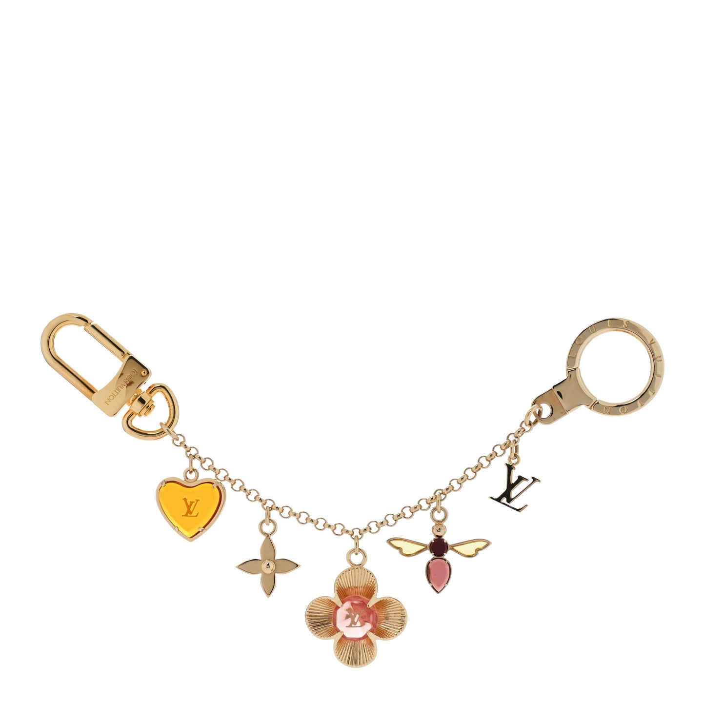 Bee Flower Chain Key Charm