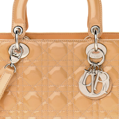 Christian Dior Patent Cannage Medium Lady Dior Beige 8 of 13