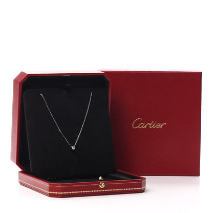 Cartier 18K White Gold Diamond D'Amour Heart Pendant Necklace 6 of 7