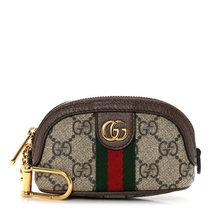 Gucci GG Supreme Monogram Web Ophidia Dome Key Pouch Beige New Acero 1 of 6