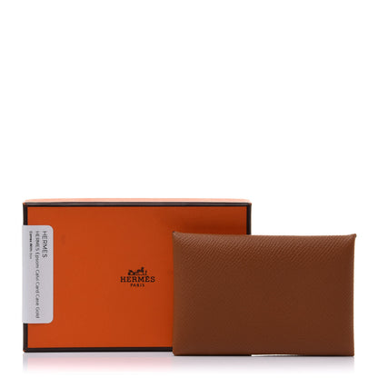 Hermes Epsom Calvi Card Case Gold 8 of 8