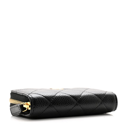 Chanel Caviar Quilted Zip Coin Purse Black 4 of 10