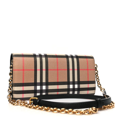 Burberry Vintage Check Henley Wallet On Chain Black 3 of 8