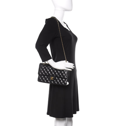 Chanel Lambskin Quilted Medium Double Flap Black 3 of 20