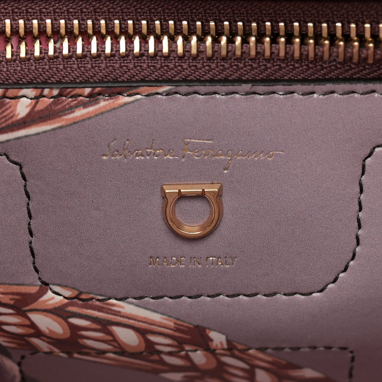 Grained Calfskin Double Handle Small Amy Tote Cinder Rose