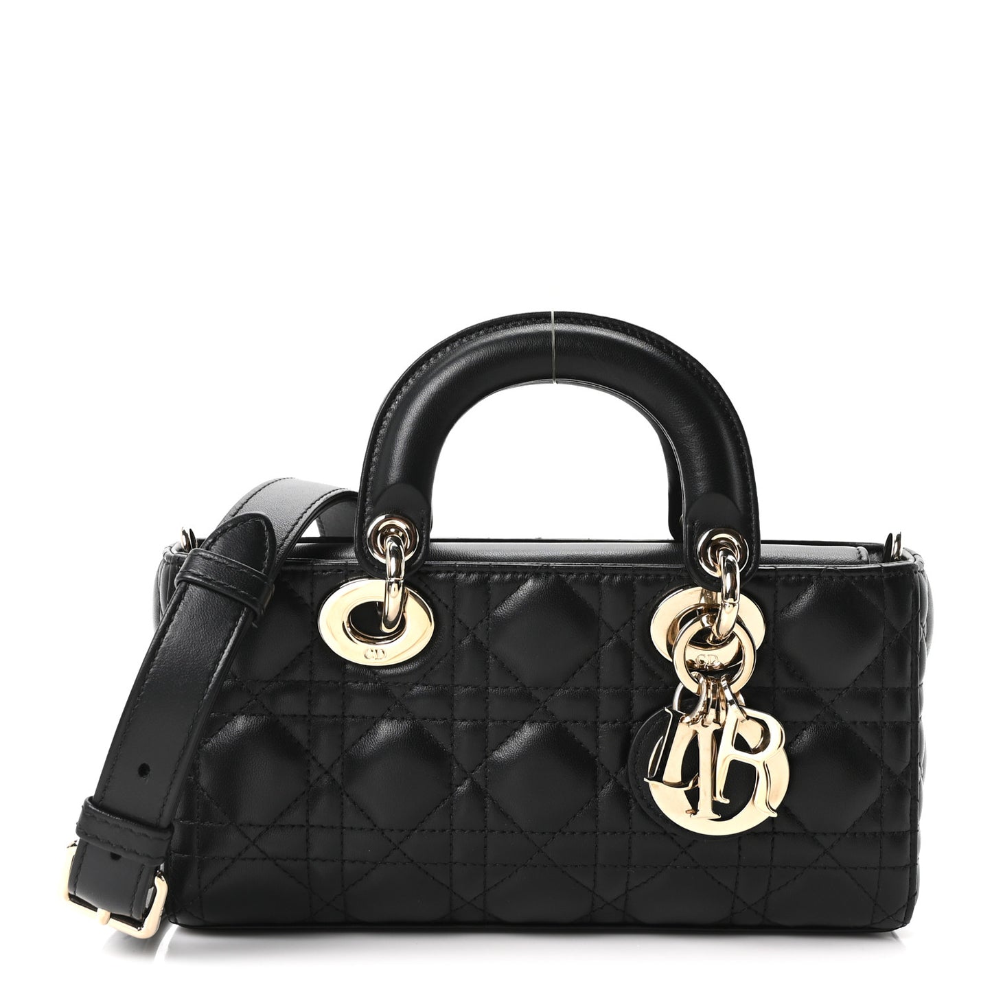 Lambskin Cannage Small Lady D-Joy Black