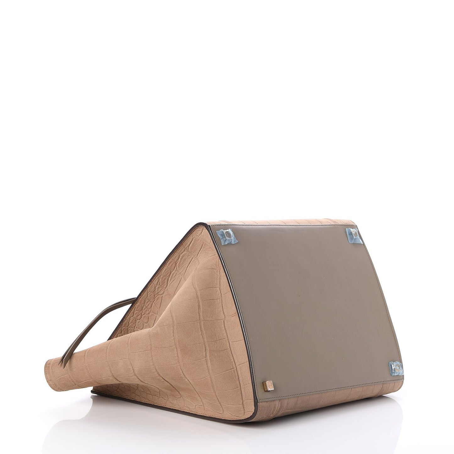 Crocodile Embossed Nubuck Medium Phantom Luggage Beige