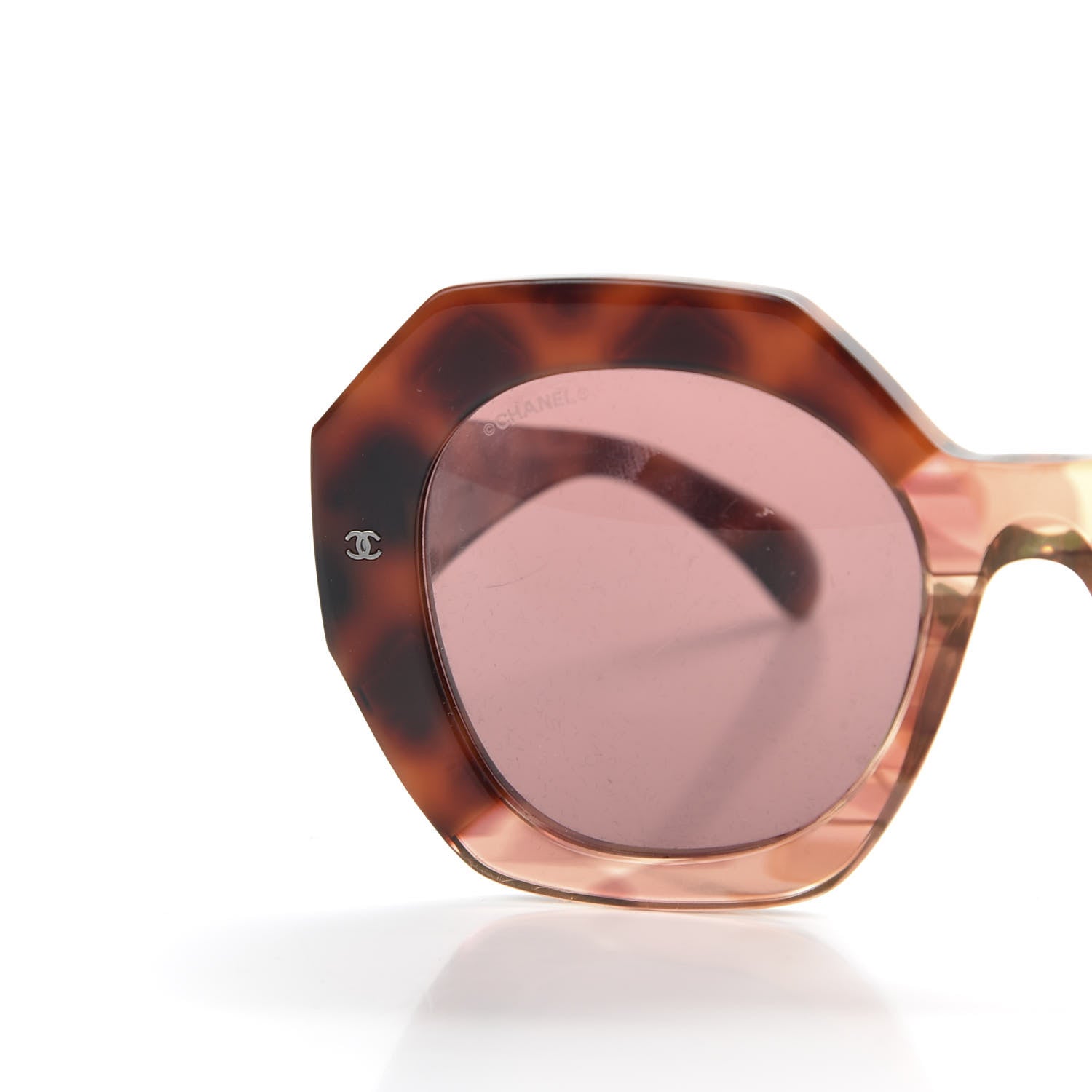 Chanel Acetate Round Sunglasses 71348A Pink Dark Tortoise 7 of 8