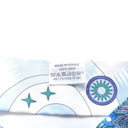 Hermes Silk La Source de Pegase Twilly Ciel Bleu Royal White 2 of 3