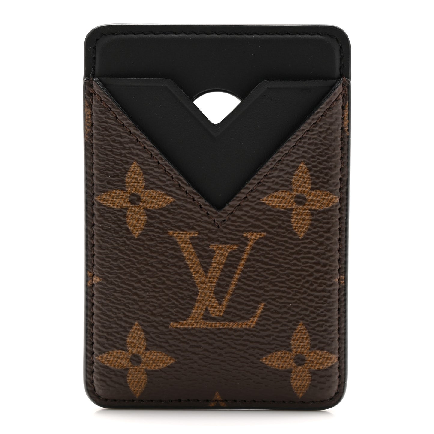 Monogram Macassar Magnetic Card Holder Black