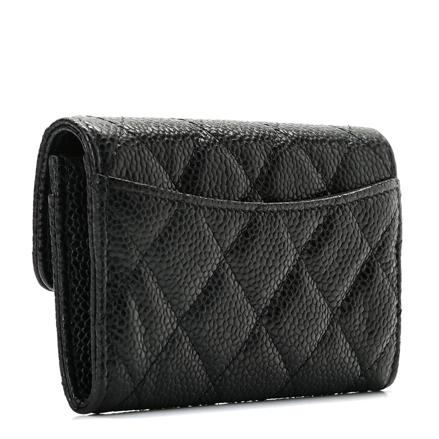 Chanel Caviar Quilted Flap Card Holder Wallet Black 2 of 6