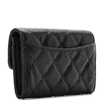 Chanel Caviar Quilted Flap Card Holder Wallet Black 2 of 6