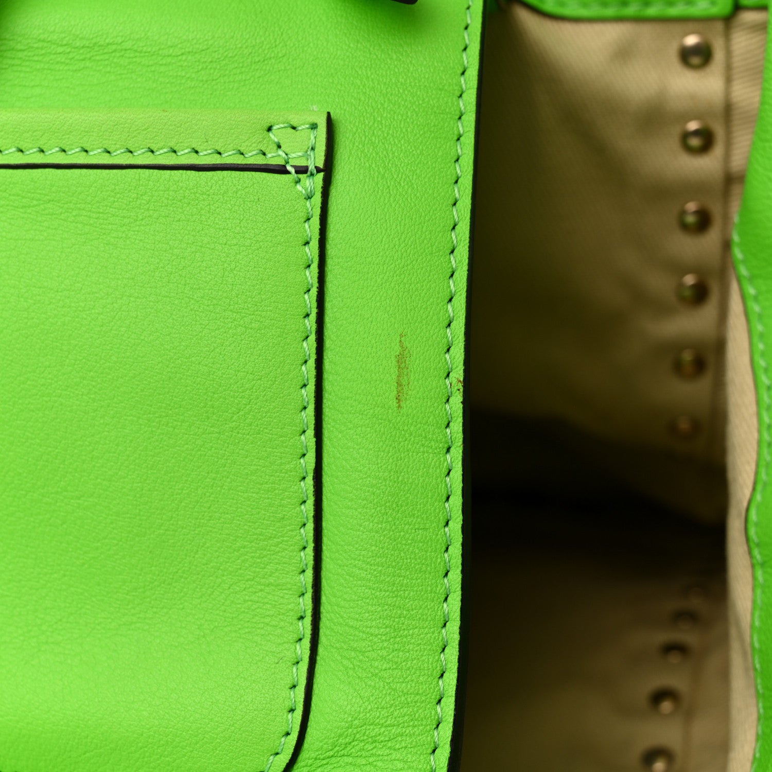 Valentino Garavani Vitello Medium Rockstud Tote Green Fluo 10 of 18