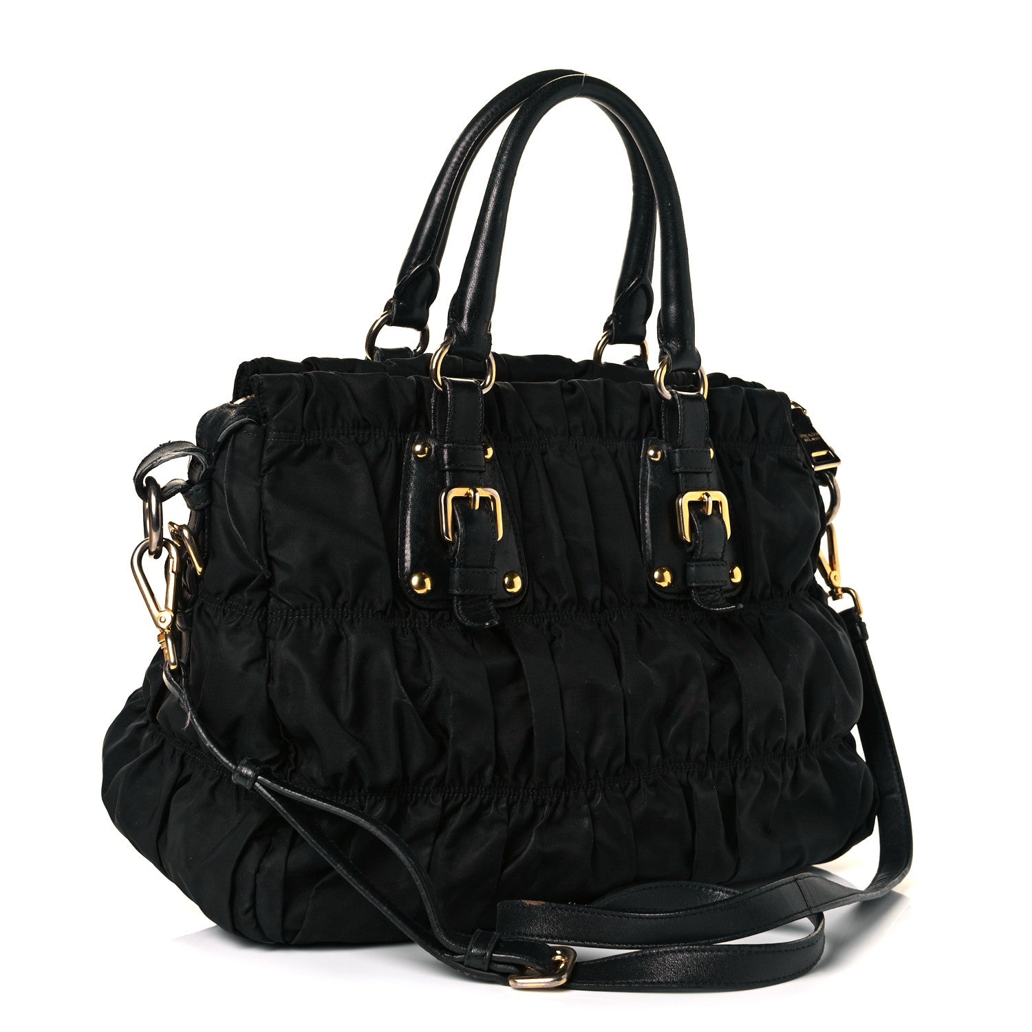 Prada Tessuto Nylon Gaufre Tote Black 3 of 16