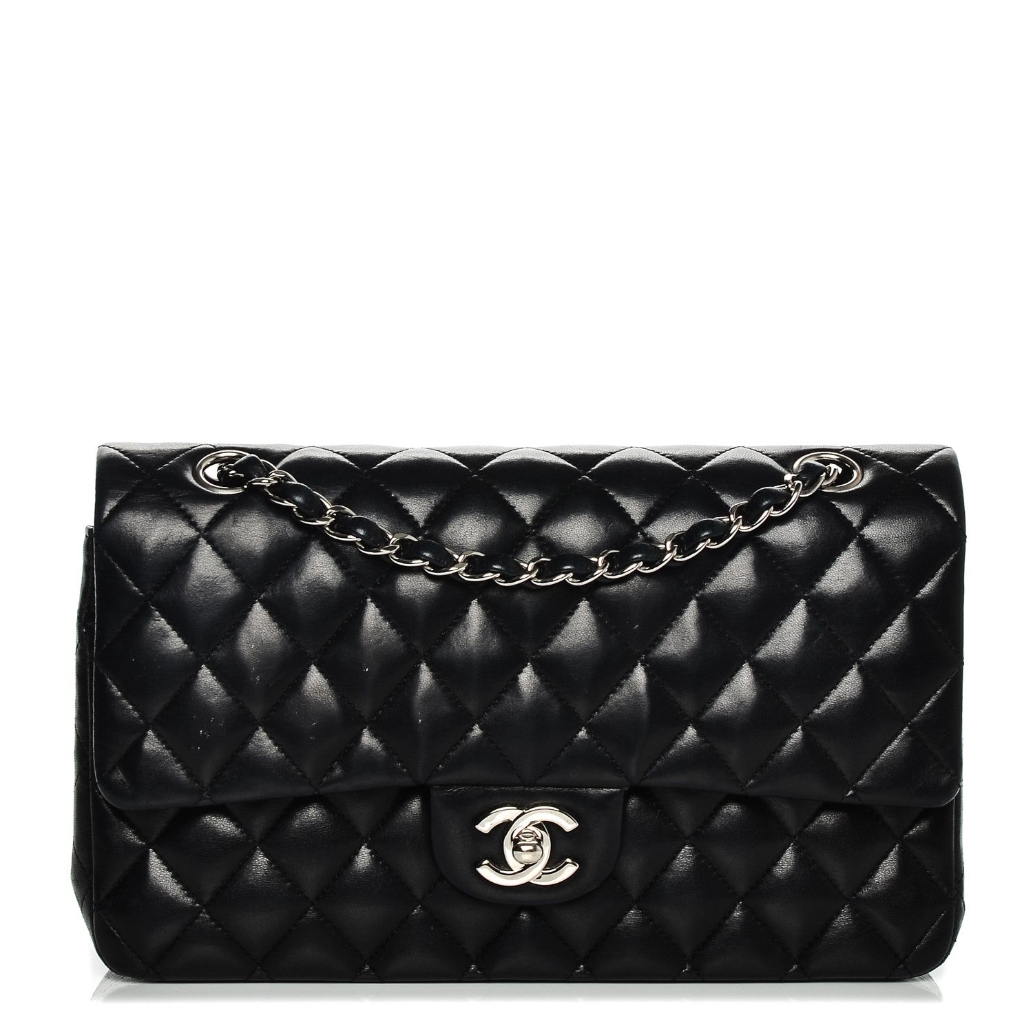 Chanel Lambskin Quilted Medium Double Flap Black 1 of 7