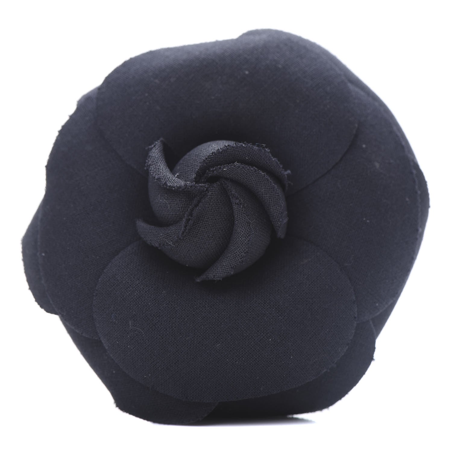 Chanel Silk Taffeta Camellia Brooch Pin Navy 1 of 5