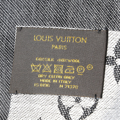 Louis Vuitton Wool Silk Monogram Denim Shawl Black 5 of 5