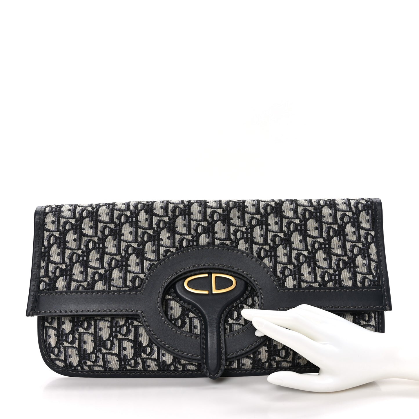 Oblique Fold Over Clutch Blue