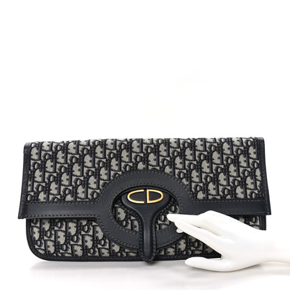 Christian Dior Oblique Fold Over Clutch Blue 2 of 8