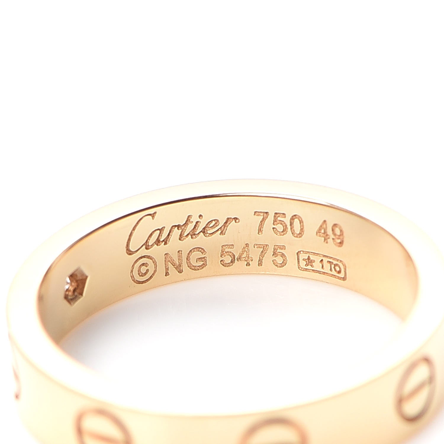 Cartier 18K Yellow Gold Diamond 4mm LOVE Wedding Band Ring 49 4.75 4 of 4