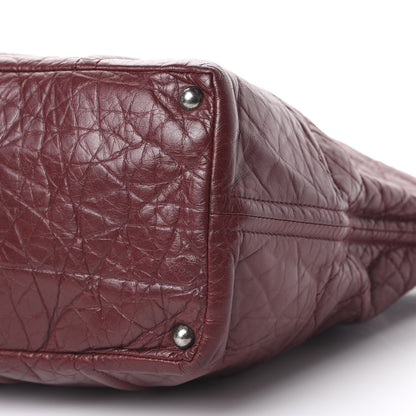 Chanel Aged Calfskin Large Shopping In Moscow Tote Burgundy 9 of 10