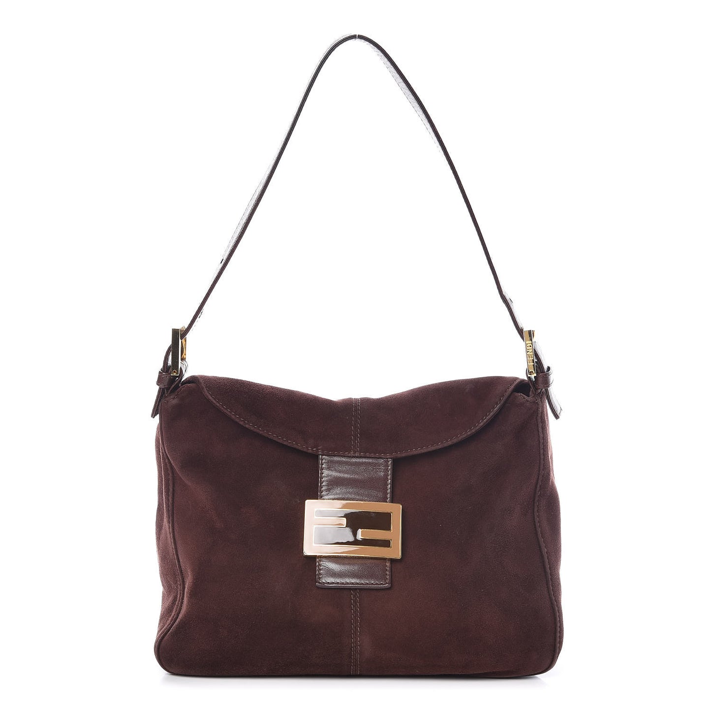 Suede Baguette Hobo Brown