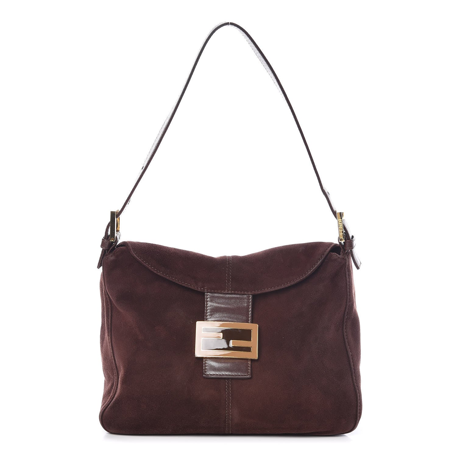 Fendi Suede Baguette Hobo Brown 1 of 13