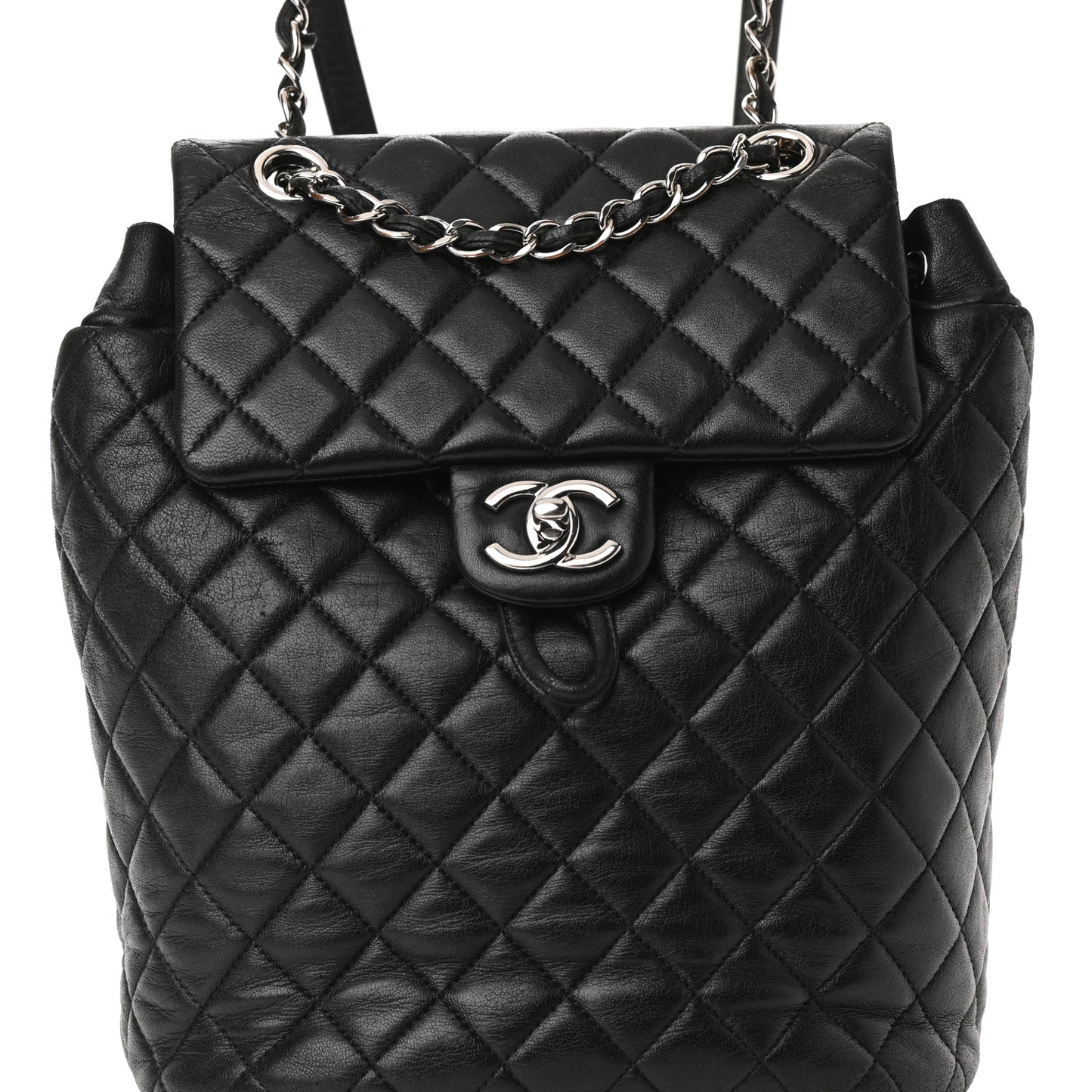 Lambskin Quilted Small Urban Spirit Backpack Black