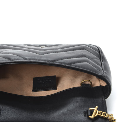 Gucci Calfskin Matelasse Super Mini GG Marmont Shoulder Bag Black 4 of 10