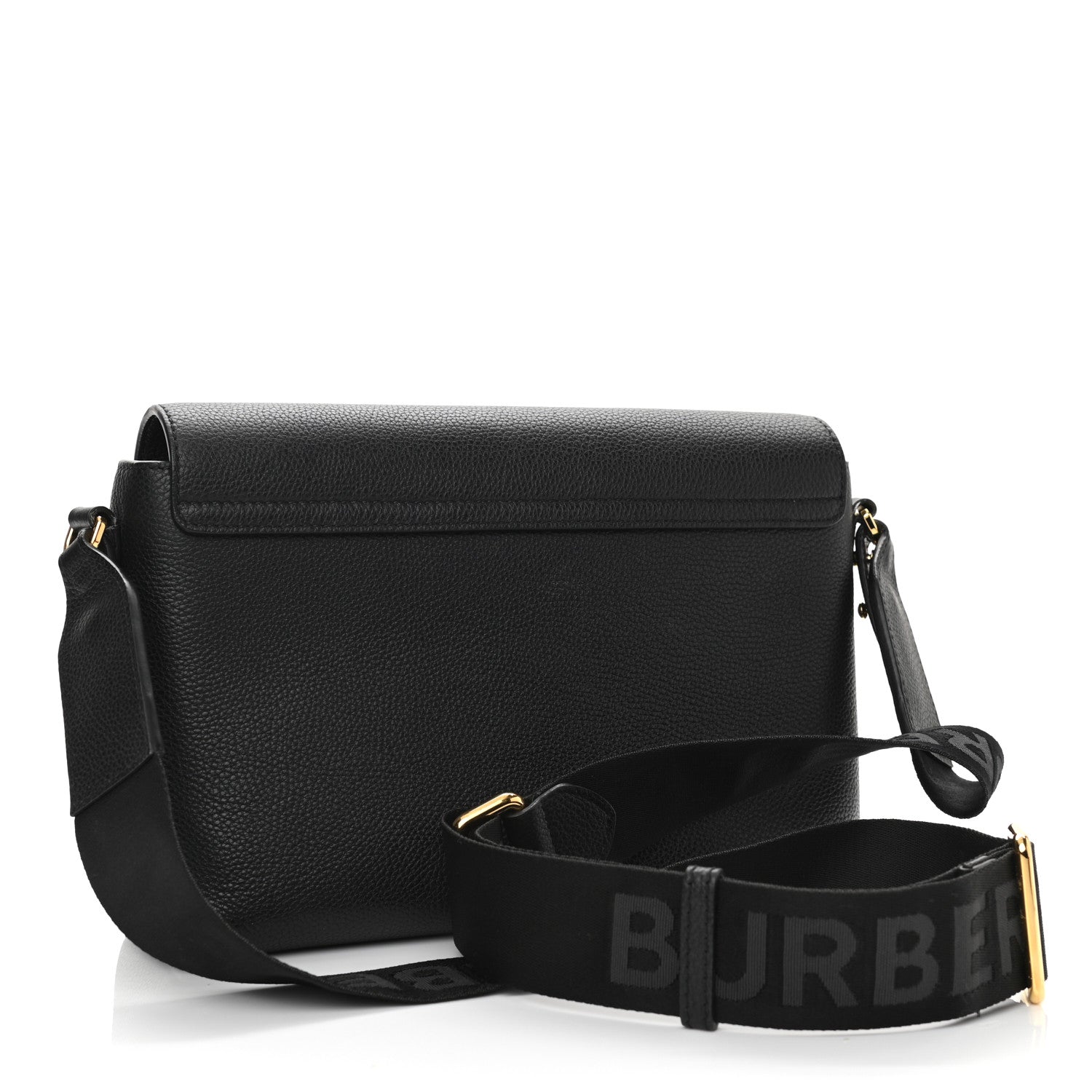 Burberry Grainy Calfskin Vintage Check Note Crossbody Bag Black 3 of 13