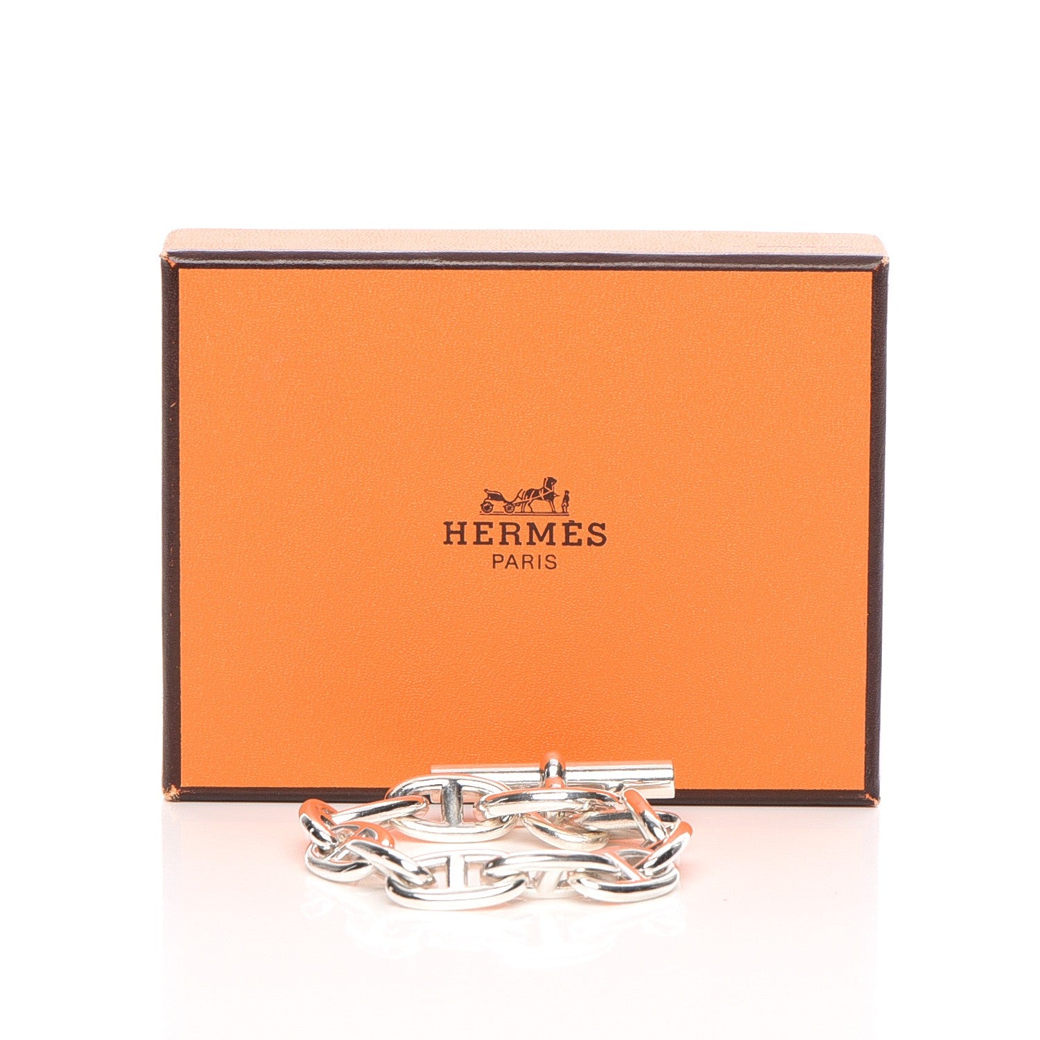 Hermes Sterling Silver TGM Chaine d'Ancre Bracelet 11 7 of 7