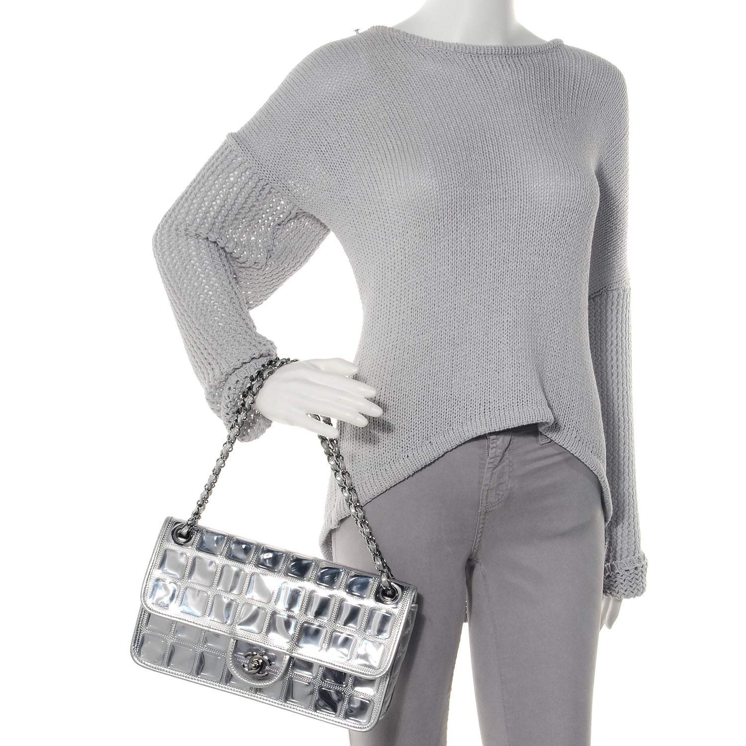 Chanel Vinyl Ice Cube Large Flap Bag 2 of 8